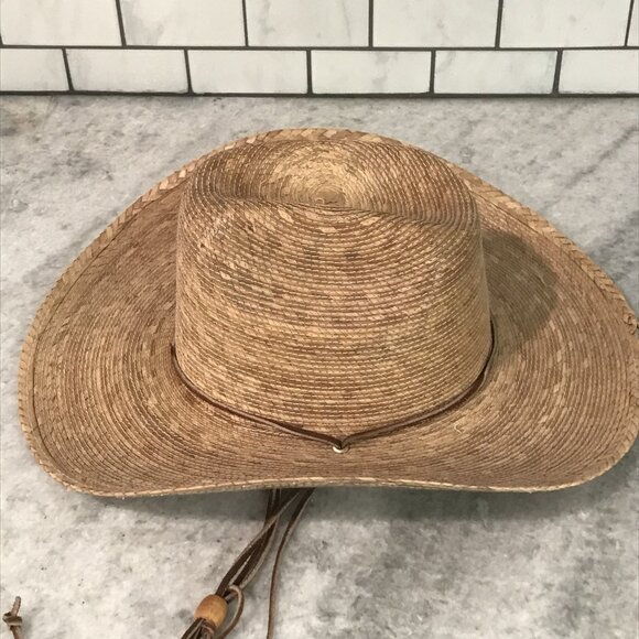Tula Hat Cowboy Straw Western Brown Wide Brim Chin Cord Adjustable Mens Outdoor - Picture 8 of 8